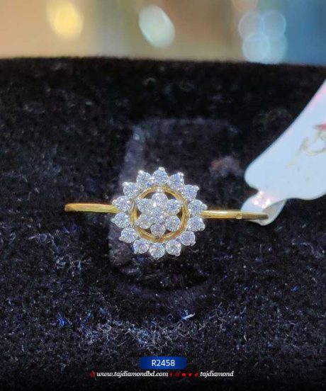 Best Sunflower Diamond Ring Diamond Angti Ladies Gold Rings