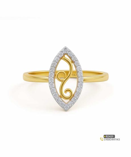 Eye Shaped Diamond Ring