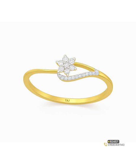 Gold Diamond Sunflower Ring