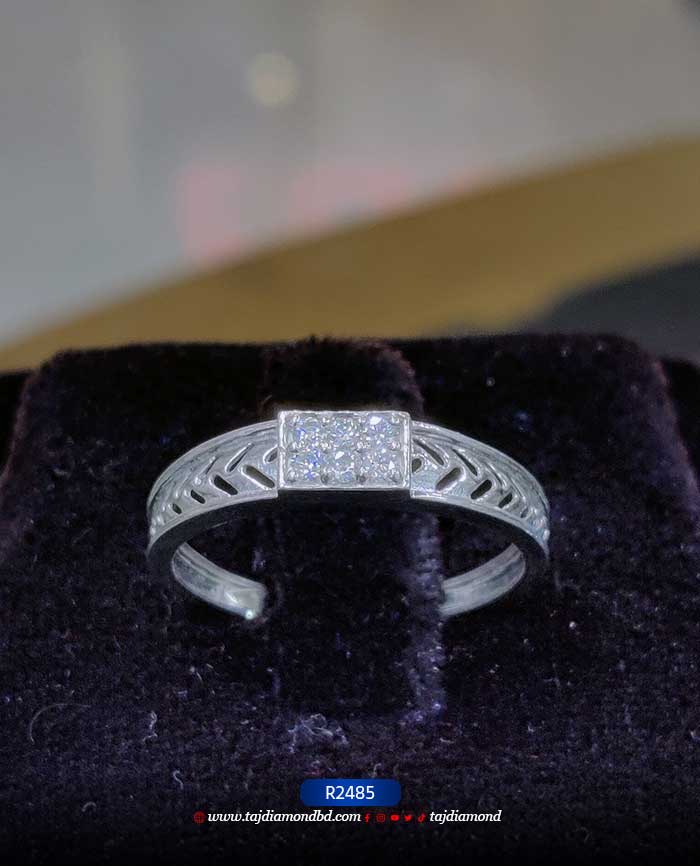 Latest Ban Silver Ring 6 Stone Diamond Angti in Taj Diamond Latest Ban Silver Ring 6 Stone Diamond Angti in Taj Diamond