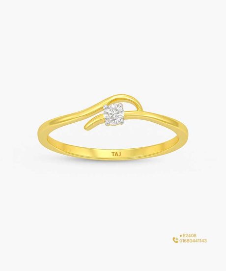 One Stone Gold Diamond Ring