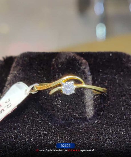 One Stone Gold Diamond Ring Taj Diamond