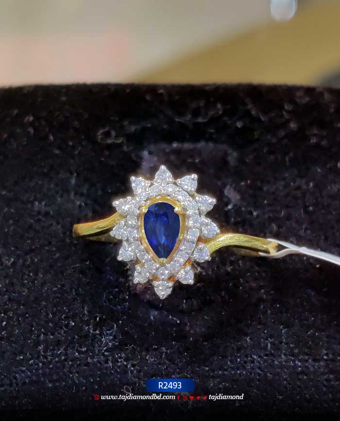 Pear Shape Blue Sapphire Color Stone Diamond Engagement Rings Pear Shape Blue Sapphire Color Stone Diamond Engagement Rings