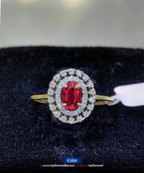 Ruby Color Diamond Engagement Ring Price in Bangladesh