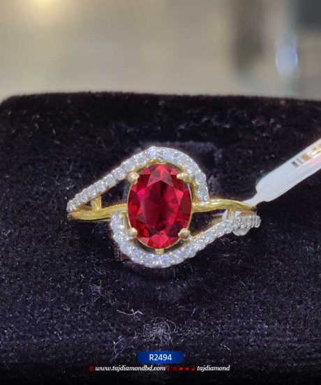 Ruby Gemstone Diamond Ring Color Stone Engagement Ring Price