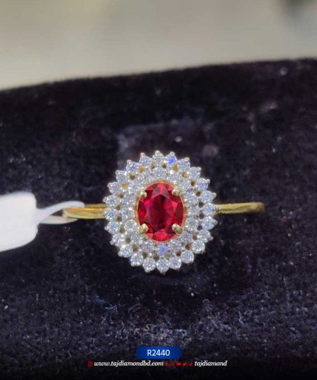 Ruby Stone Kodom Ring Diamond Color Stone Rings For Woman