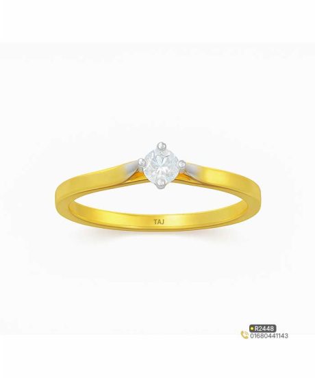 Single Stone Solitaire Diamond Engagement Ladies Gold Ring