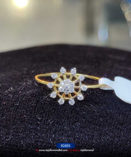 Sunflower Large Diamond Ring Beautiful Design For Women
