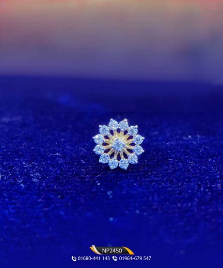 Diamond Flower Nose Pin TAJ Diamond. www.tajdiamondbd.com