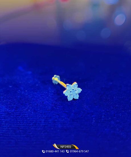 Handmade Seven Stone Diamond Nosepin TAJ Diamond