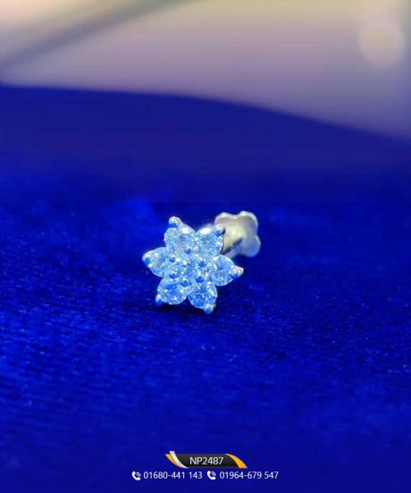Seven Stone Nosepin Jewelry with Gold Setting TAJ Diamond