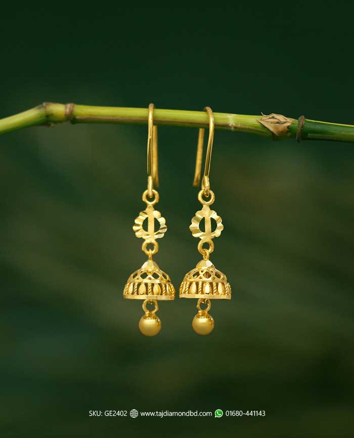 22k-gold-jhumka-earrings 22k Gold Jhumka Earrings