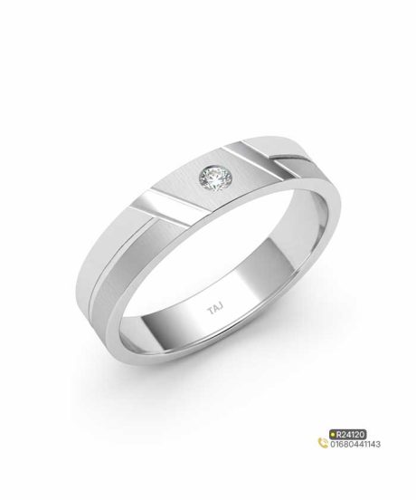 Silver Band Diamond Ring