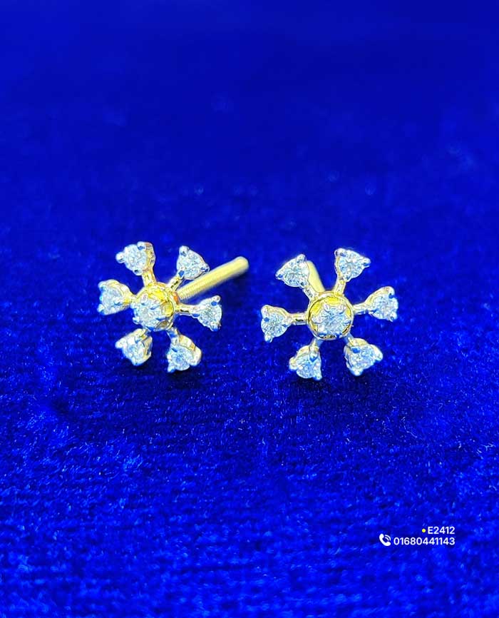 Gold Diamond Stud Earrings tajdiamondbd.com Gold Diamond Stud Earrings tajdiamondbd.com